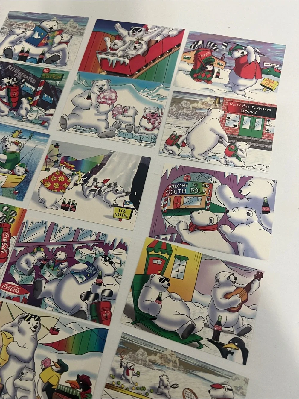 1996 South Pole Vacation Coca Cola Polar Bears Trading Cards (15) - Lot #4